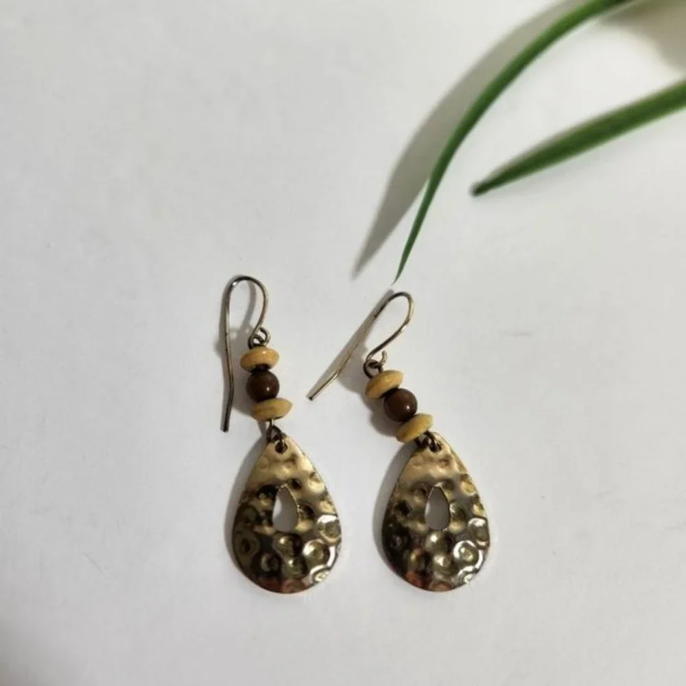 Hook Teardrop Earrings with bead - Picture 3 of 3